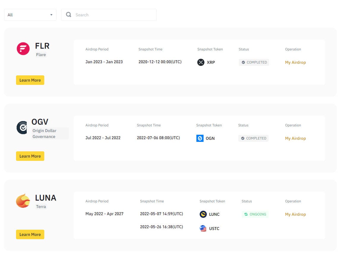 Binance запустила Аirdrop Portal